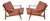 Mid-Century Modern Walnut Arm Chairs - Set of 2 - Refinished! For Sale