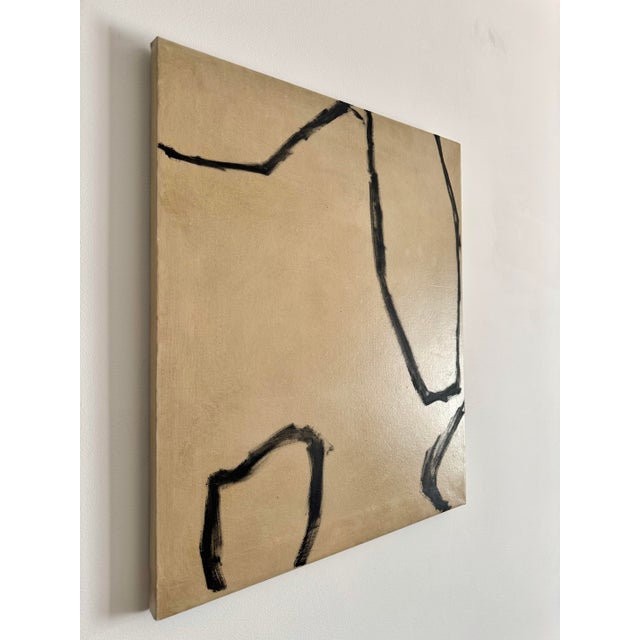 Modern Beige Abstract Painting| Oil Contemporary Picture for Interior Decor For Sale - Image 4 of 6