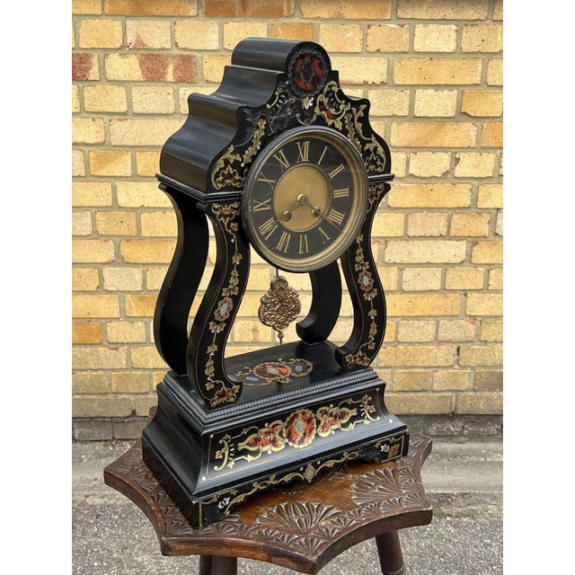 Antique French Boulle Clock For Sale - Image 3 of 18