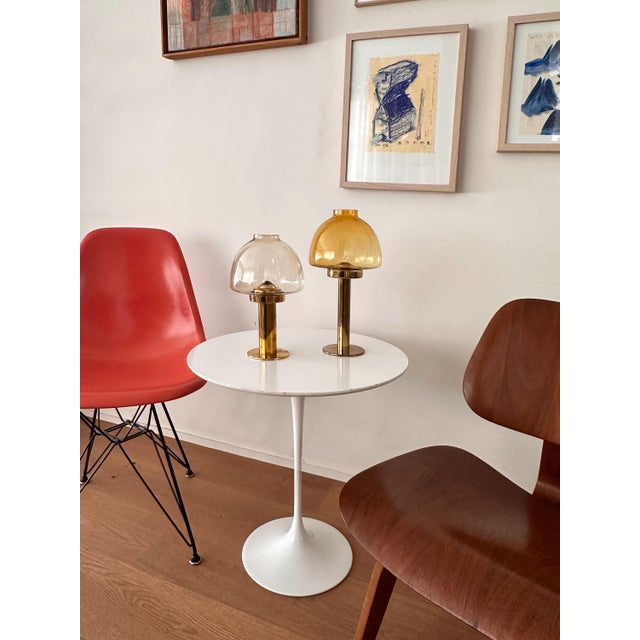 Mid-Century Modern L102/32 Brass and Glass Photophores by Hans-Agne Jakobsson for Markaryd, Sweden, 1970s, Set of 2 For Sale - Image 3 of 14