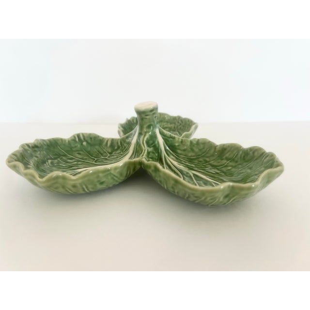 Mid 20th Century Bordallo Pinhiero Divided Serving Dish For Sale - Image 5 of 7