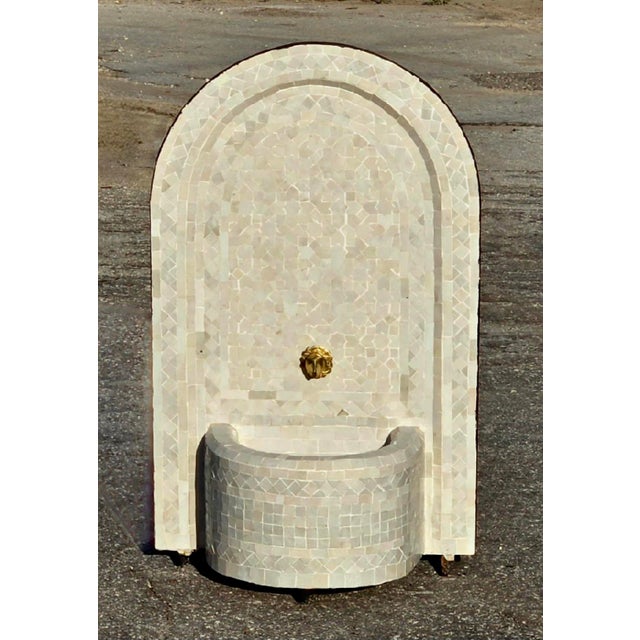 2020s All White Arched Moroccan Mosaic Tile Fountain For Sale - Image 5 of 6