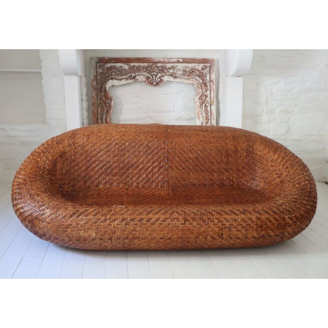 Vintage Woven Wicker Sofa, 1970s For Sale - Image 13 of 13