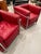 Mid-Century Modern Pair Of. Chrome and Red Leather Club Chair in the Style of Le Corbusier For Sale - Image 3 of 13