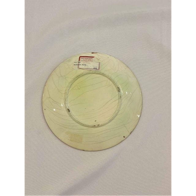 Late 19th Century Antique Majolica White Plate With Green Dogwood Leaves and Brown Rim For Sale - Image 5 of 6