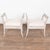 This lovely pair of Swedish stools or tabourets have gently curved, saber legs which follow the lines of the arms, adding...