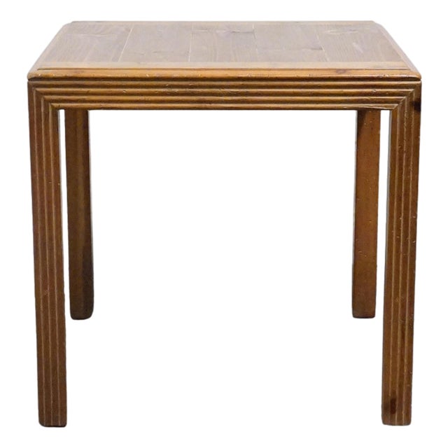 Henredon Furniture Solid Knotty Pine Rustic Contemporary 26" Square Accent End Table 4900-42 For Sale