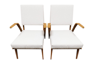 Set of Mid- Century Wool Boucle Armchairs