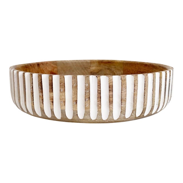 1980s Carved Wooden Bowl for Home Decor, Coffee Table Centerpiece For Sale