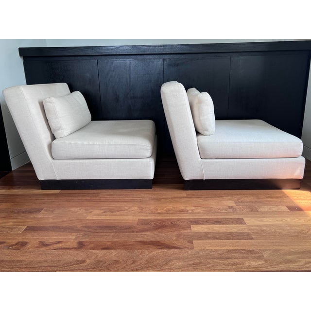 Armani Casa Pair of Armani Casa "London" Slipper Chairs – Italian Modern by Giorgio Armani For Sale - Image 4 of 9
