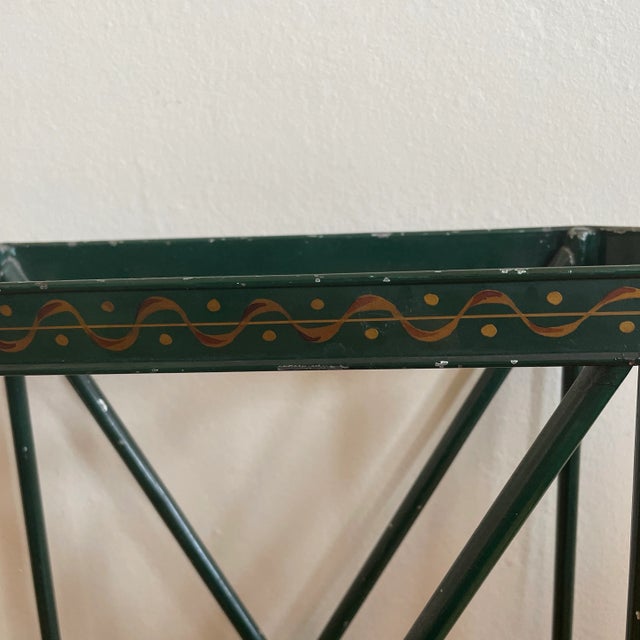 Metal Early 19th Century Antique Painted Metal Umbrella Stand For Sale - Image 7 of 12