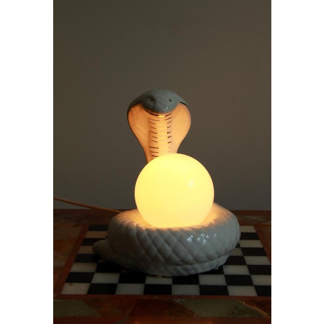 Ceramic and Murano Glass Snake Lamp from Avorin, Italy, 1970s For Sale - Image 11 of 14