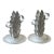 Vintage Handmade Hammered Aluminum Leaf Motif Candleholders, a Pair, Circa 1940s For Sale