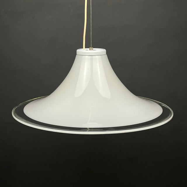 White Murano Glass Pendant Lamp, Italy, 1970s For Sale - Image 13 of 13