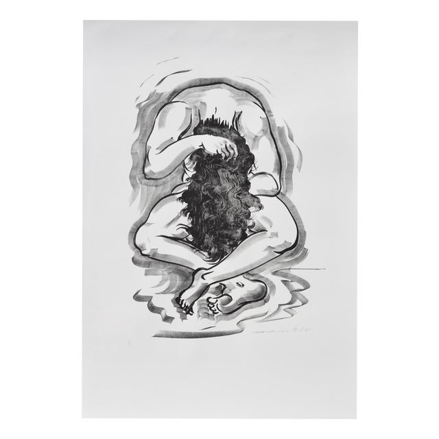 Muramasa Kudo, #24/25 Combing Hair, Nude, 1990s, Lithograph & Handmade Paper For Sale