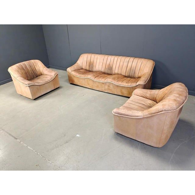 Vintage Leather Sofa Set, 1960s, Set of 3 For Sale - Image 15 of 17