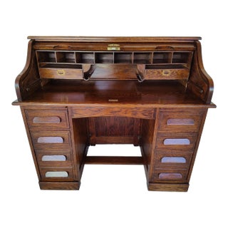 1910s Roll Top S-Curve Desk For Sale