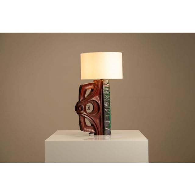 Mid-Century Modern Table Lamp in Wood from Gianni Pinna, Italy, 1970s For Sale - Image 3 of 11