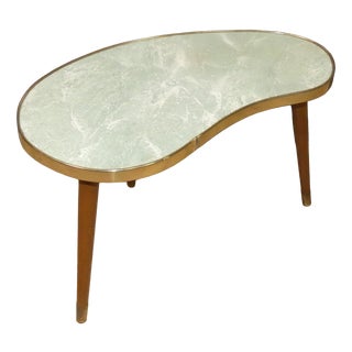Kidney-Shaped Side Table in Pastel Green, 1950s For Sale