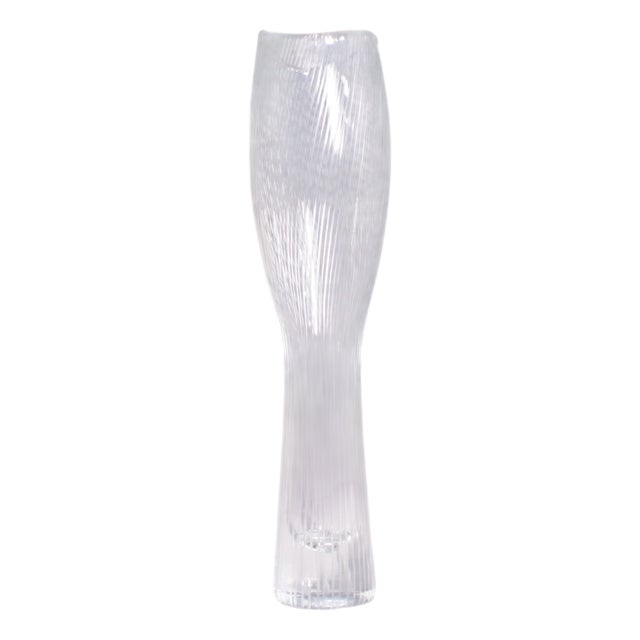 Kantarelli Striped Vase in Crystal by Tapio for Iittala, 1954 For Sale