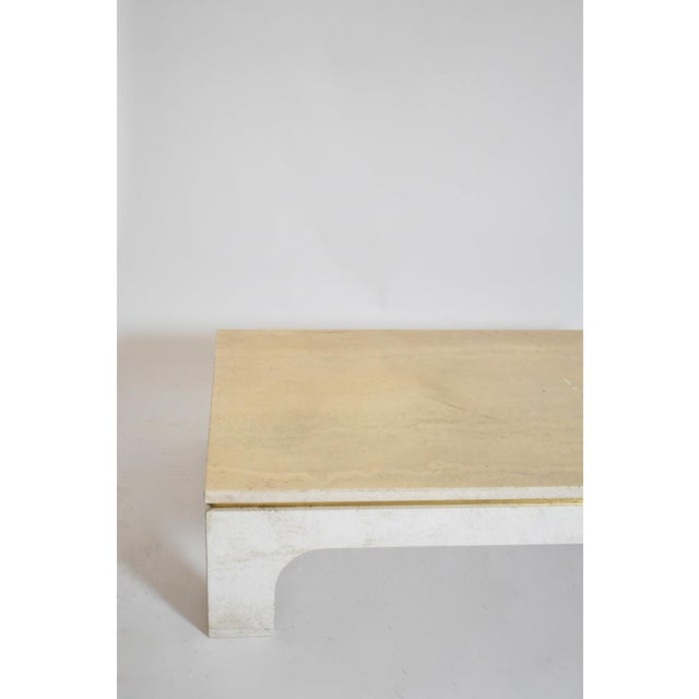 Rectangular Travertine Coffee Table, 1970s For Sale - Image 3 of 5
