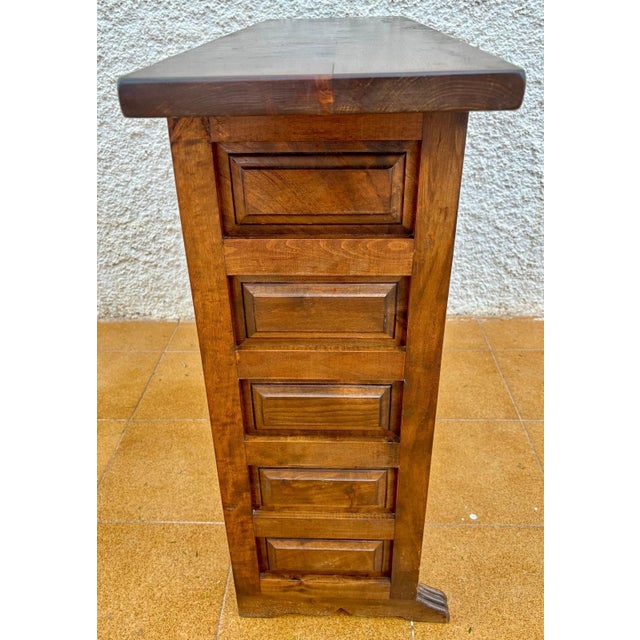 Early 20th Century Catalán Spanish Dresser Carved in Walnut with Two Carved Drawers, 1 For Sale In Miami - Image 6 of 18