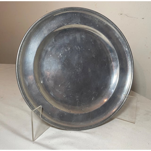 Rare Antique 18th Century European French Forged Pewter Dinner Plate Dish For Sale In New York - Image 6 of 7