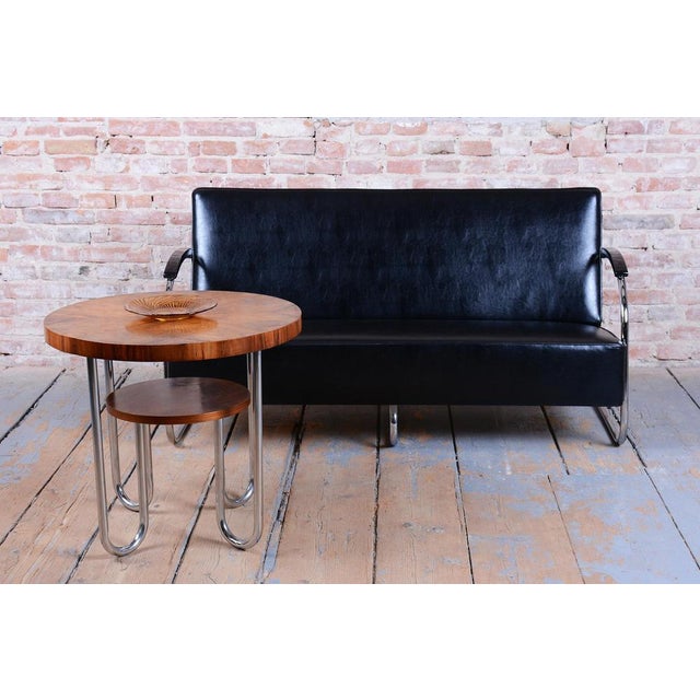 Bauhaus Sofa in Chrome and Leather from Mücke-Melder, Czech, 1930s For Sale - Image 10 of 13