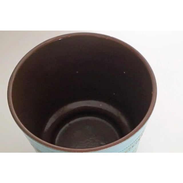 1960s Large Blue Turquoise Flower Pot attributed to Aldo Londi for Bitossi, 1960s For Sale - Image 5 of 12