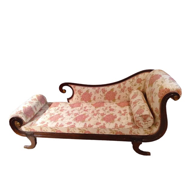 Solid Walnut & Bronze Daybed, Late 1700s For Sale