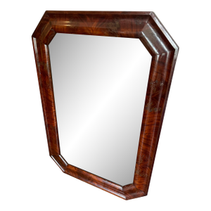 19th Century Large Crotch Mahogany Octagonal Empire Mirror