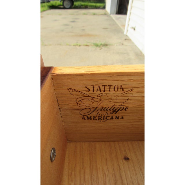 Statton Furniture 1980s Statton Old Towne Cherry Nightstand Table Designer For Sale - Image 4 of 7