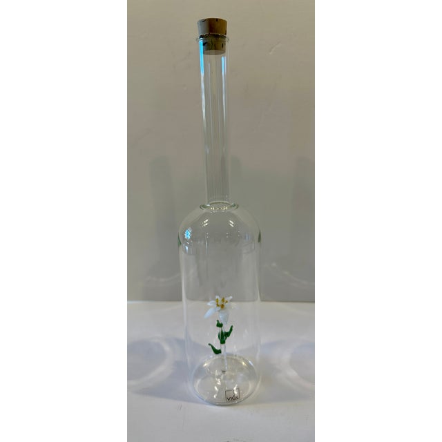 Late 20th Century Rare Vintage Viol Glas German Art Glass Edelweiss Bottle / Decanter For Sale - Image 5 of 12