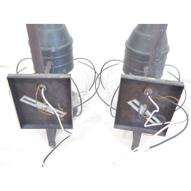 This pair of onion form lantern sconces are hand made in Sandwich, Cape Cod, Massachusetts and are 19"H x 11.5"W x 12"D....