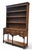 Baker Furniture Company Late 20th Century Baker Furniture Georgian-Style Carved Oak Welsh Dresser With Open Plate Rack [2-Part], Brass Bail Hardware and Turned Supports For Sale - Image 4 of 15