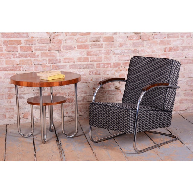 Bauhaus Armchair in Beech and Chrome from Mücke Melder, Czech, 1930s For Sale - Image 13 of 16