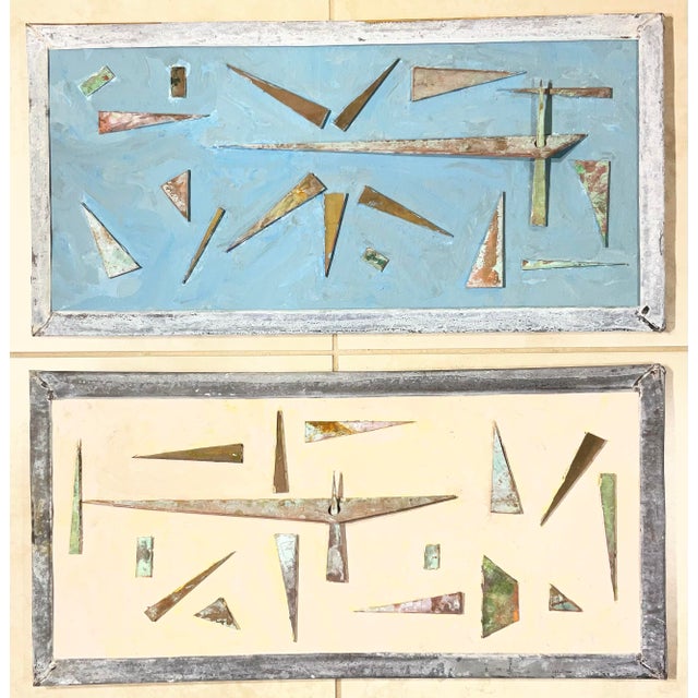 Exquisite Pair of Joseph Malekan Abstract Mixed-Media Wall Sculptures For Sale In Miami - Image 6 of 14