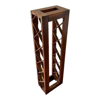 Mid 20th Century Walnut Wood Wine Rack For Sale