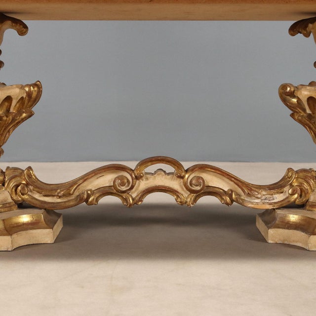 Antique Baroque Style Center Table in Wood, 19th Century For Sale - Image 5 of 9