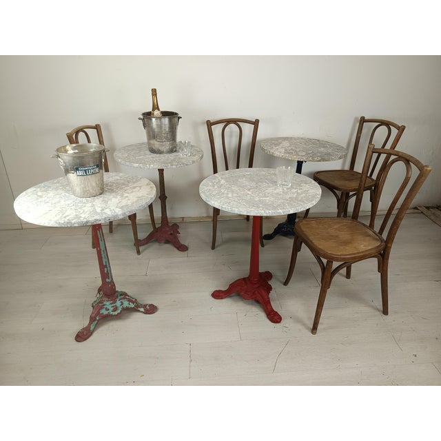 Marble Bistro Side Tables, Set of 4 For Sale - Image 5 of 18