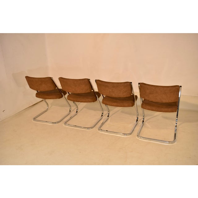 Howell Mfg. Set of Four Howell Cantilever Chrome Chairs, Circa 1960's For Sale - Image 4 of 15