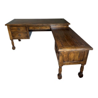 1990s Bausman & Company English Desk With Right-Side Return For Sale