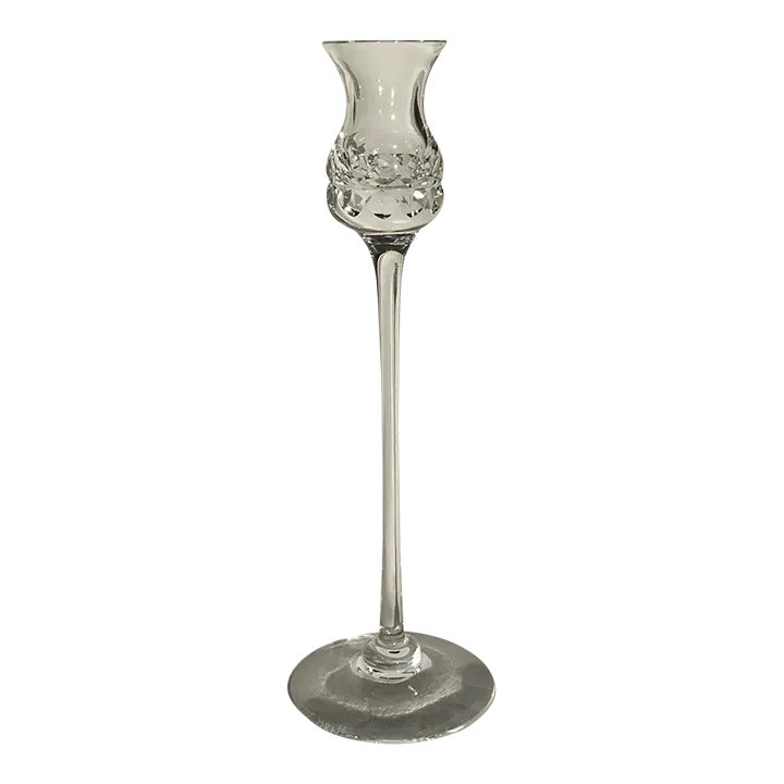 Kosta Boda Clear Crystal Signed Candlestick Prince Pattern 1982