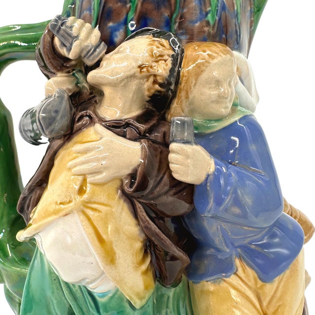 Brown A Minton Majolica Ale Jug With Five Revelers in Medieval Dress, Dated 1862 For Sale - Image 8 of 12