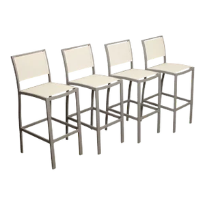 Janus Et Cie 'Koko II' Set of Four Aluminum And Mesh Barstools