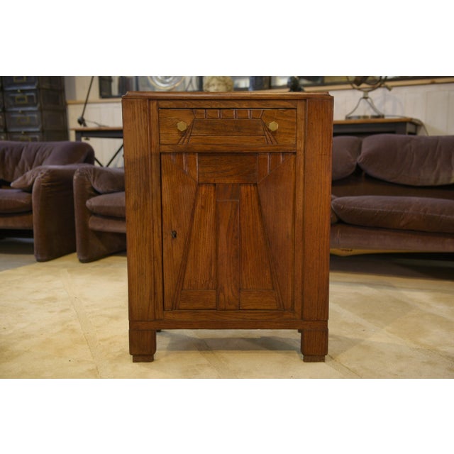 Art Deco Oak Chest of Drawers with 5 Drawers, 1930s For Sale - Image 3 of 12