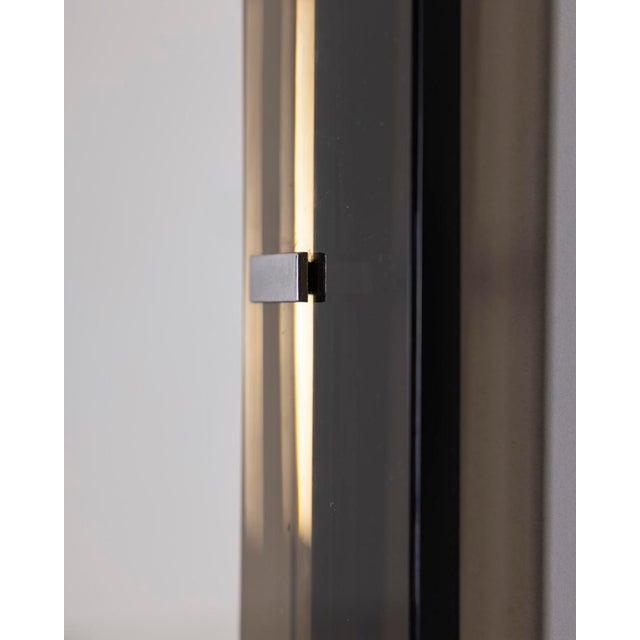 Vintage Italian Smoked Glass Wall Mirror, 1970s For Sale - Image 6 of 14