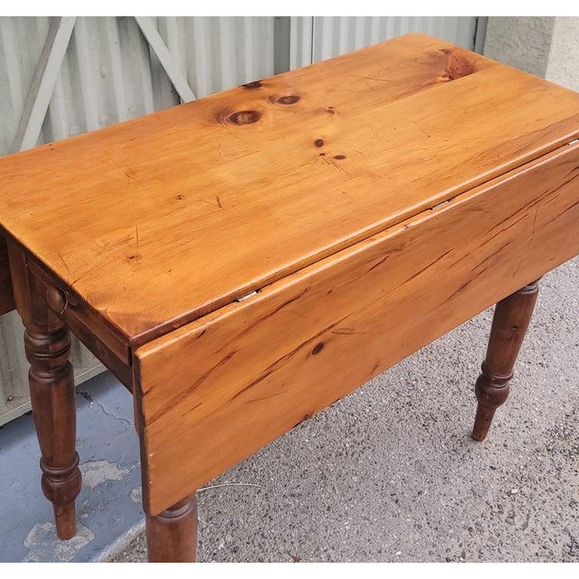19thc Single Drawer Drop Leaf Table For Sale - Image 4 of 7