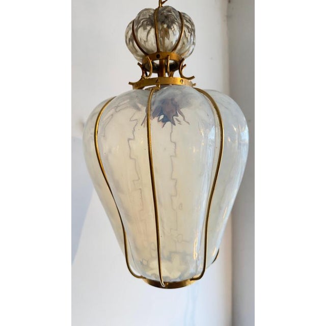 1960s Mid-Century Murano Glass Pendant Lamp attributed to Barovier & Toso, Italy, 1960s For Sale - Image 5 of 12