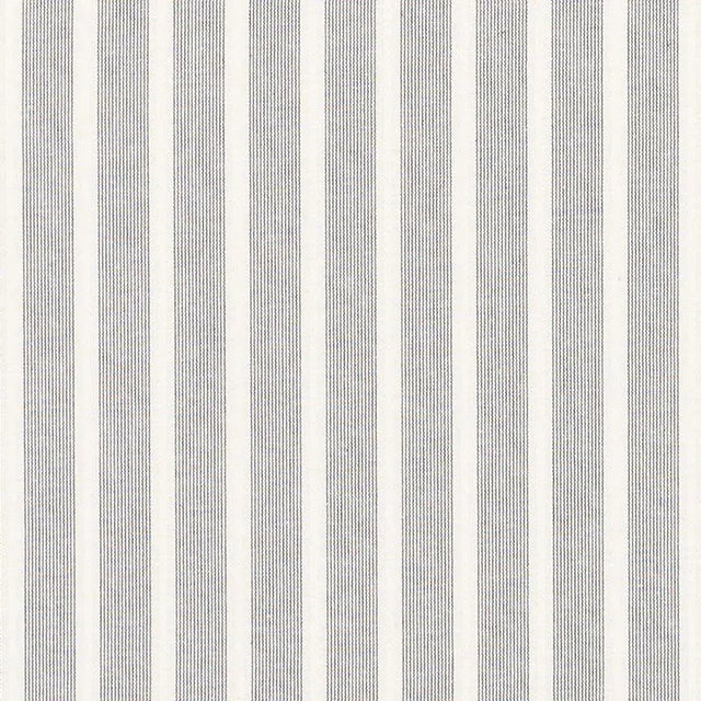 Farmhouse Sample - Schumacher Jean Stripe Fabric in Grey For Sale - Image 3 of 3